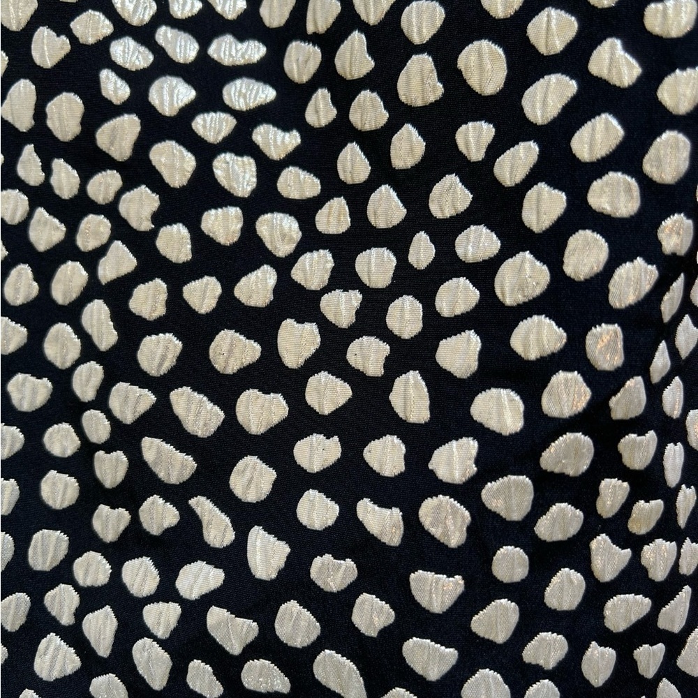 J. Crew Black and Gold Metallic Pebble Print Jacquard Wrap Skirt Size 4 - Picture 4 of 16